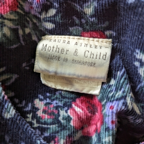 Vintage Laura Ashley floral print corduroy jumpsuit girls 9-10 - Picture 8 of 15